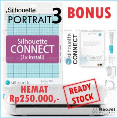 Mesin Cutting Sticker Stiker Sablon Silhouette Cameo Mini Portrait 3 Connect