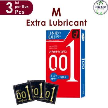 Okamoto Condom 0.01 (super tipis 001) Original - isi 3 pcs M Rich Lub