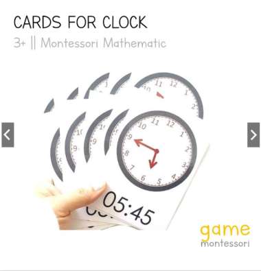 Game Montessori 3 part cards clock