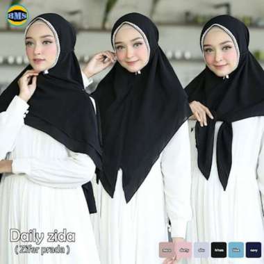 HIJAB JILBAB KHIMAR ZIPPER ZIDA / KHIMAR SIMPLE / KHIMAR CERUTY HITAM