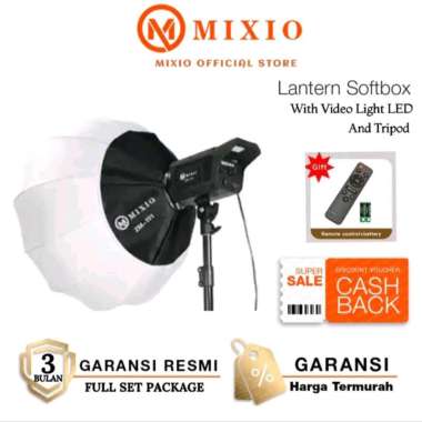 MIXIO - ZM-101 Lantern Softbox (25.5") with Lampu Video Light LED + TRIPOD