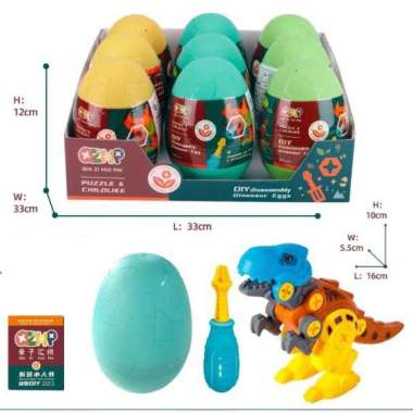 mainan rakit anak telur dino diy jumbo mainan edukasi