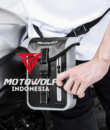 TAS PINGGANG PAHA MOTOWOLF WATERPROOF PVC 0708 Abu-abu