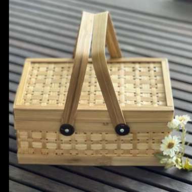 Keranjang Piknik Bambu Ninesquare / Bamboo Basket / Keranjang Multifungsi Anyaman Bambu