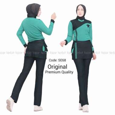 ZS setelan baju olahraga senam aerobic COD baju olahraga muslim stetelan olahraga wanita dewasa celana rok dewasa celana olahraga panjang kantong L SE68