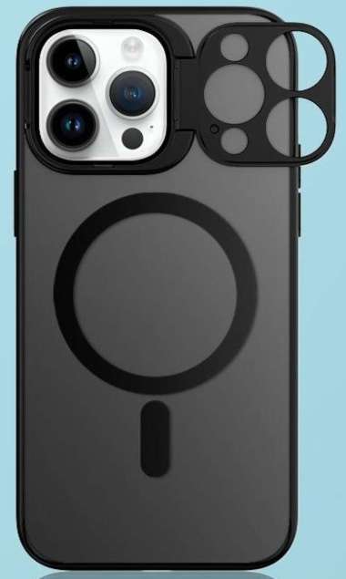 Case Hybrid Magnetic + Camera Kickstand Casing Iphone 13 14 PRO MAX 14 Pro Max Hitam