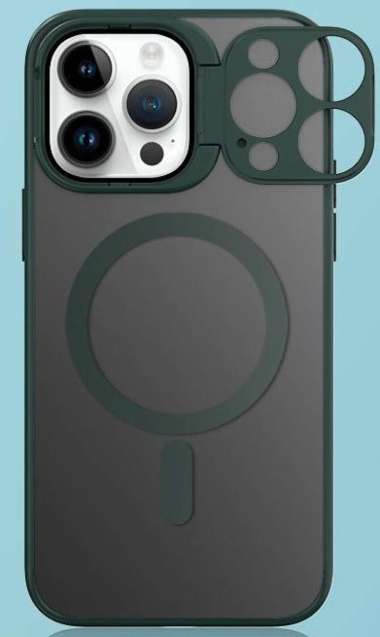 Case Hybrid Magnetic + Camera Kickstand Casing Iphone 13 14 PRO MAX 13 Pro Max Hijau