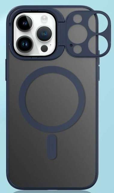 Case Hybrid Magnetic + Camera Kickstand Casing Iphone 13 14 PRO MAX 13 Pro Navy