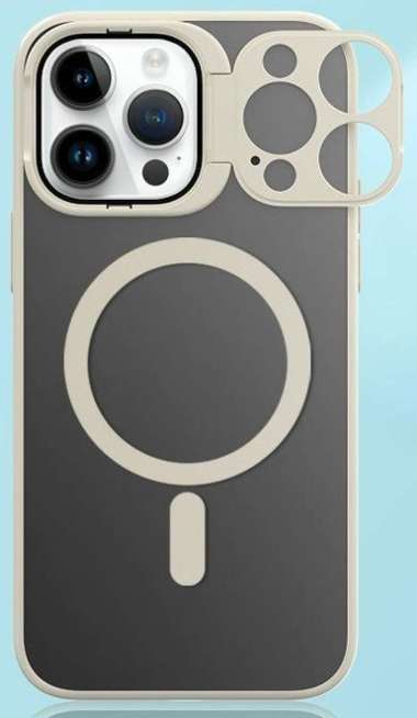 Case Hybrid Magnetic + Camera Kickstand Casing Iphone 13 14 PRO MAX 13 Pro Max Putih