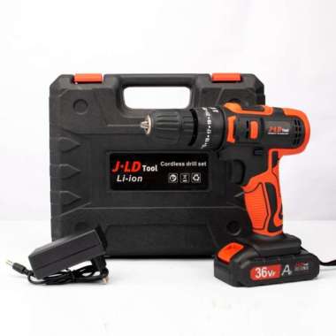 JLD Mesin bor 36V baterai bor impact bor listrik cordless murah koper(no mata)