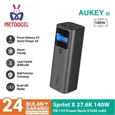 AUKEY PB-Y45 GY Powerbank 26800mah USB C 140W PD 3.1 PPS