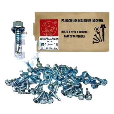 1KG BAUT ROOFING BAJA RINGAN 10 X 16 MM (L) MOON LION 1kg baut taso