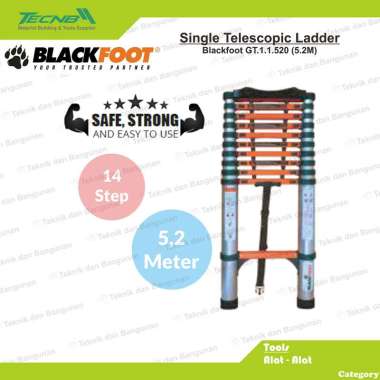 Tangga Lipat Aluminium Teleskopik Single 5,2 Meter Blackfoot