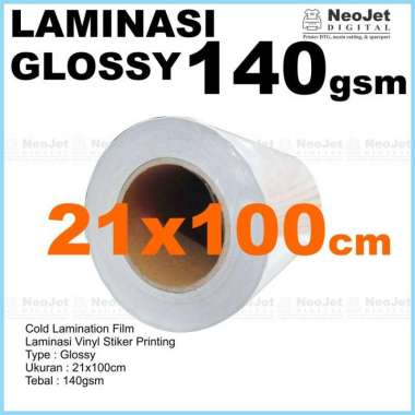 Laminasi Dingin 140 gsm Glossy Matte Sample 21 x 100 cm A4 Meteran Glossy