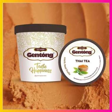 Thai Tea Ice Cream Gentong Large Cup (400 Ml)