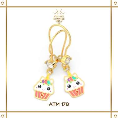 ANTING ANAK EMAS ASLI KADAR 300 DAN KADAR 375 ANTING EMAS CUPCAKE CANTIK ATM 178 8K