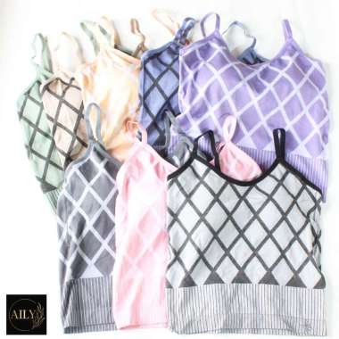 Aily A35 Tanktop Square With Cup Wanita Pink