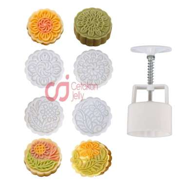 Cetakan Jelly Cetakan Kue Bulan Bulat Moon Cake Mooncake Bulat 100 gr 4 Model