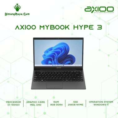 LAPTOP AXIOO MYBOOK HYPE 3 CORE I3 8GB SSD 256GB NVME 14" FHD IPS WIN 11 GREY