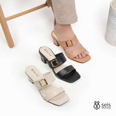 SEIS Silvia Sandal Heels Wanita Hak 5 cm 38 cream