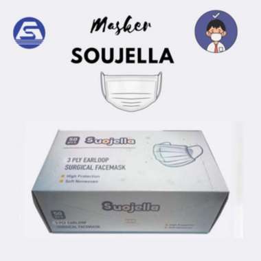 Masker Bedah 3ply- Surgical Mask 3ply- Kemenkes Soujella White