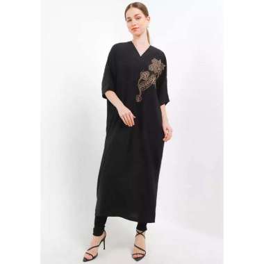 Batik First SET Gamis Dolman Batik Patchwork+Legging M Black