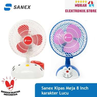 SANEX DESK FAN / KIPAS ANGIN KARAKTER SN FD-0881H / FD-0882D (8 INCH) Biru