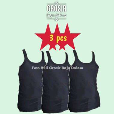 [ ISI 3 ] KAOS DALAM PRIA SINGLET REMAJA DAN DEWASA LANGSUNG PABRIK M Hitam Nutex
