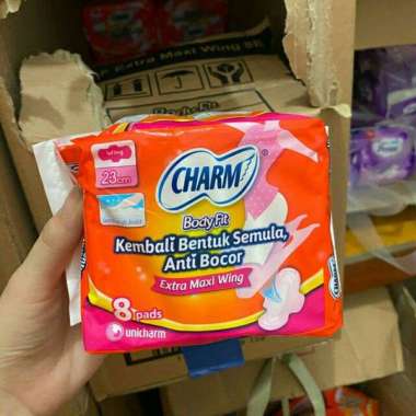 1 Pcs Charm Pembalut Body Fit Extra Maxi 23cm Non Wing Isi 8 pads