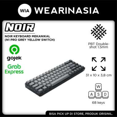 Noir N1 Pro Grey 65% Wireless Mechanical Keyboard Yellow Switch