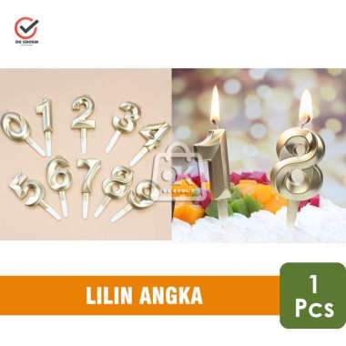Lilin Angka Diamond Gold / Lilin Ulang Tahun (1 Pcs) Angka 4