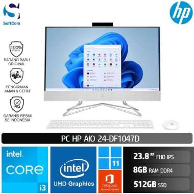 PC HP AIO 24 df1047d Desktop PC [Core i3-1125G4/8GB/512GB SSD/23.8" FHD IPS/W11+OHS]