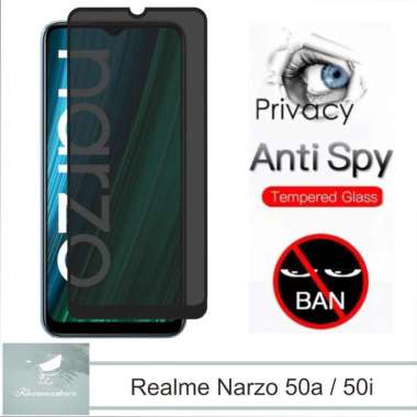 Promo Tempered Glass Layar Anti Spy Realme Narzo 50A / Narzo 50I Anti Gores Kaca Privasi Realme Narz