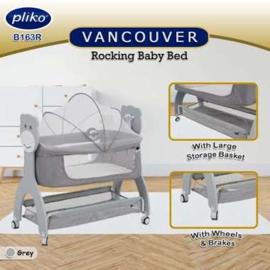 ZS Box Bayi Pliko Vancouver Rocking Baby Bed Music Light Ayunan Bassinet - Grey Grey