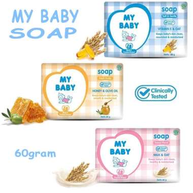 My Baby Bar Soap Sweet Floral / Soft Gentle / Fresh Fruit - Sabun Batang Bayi 60gr Soft Gent