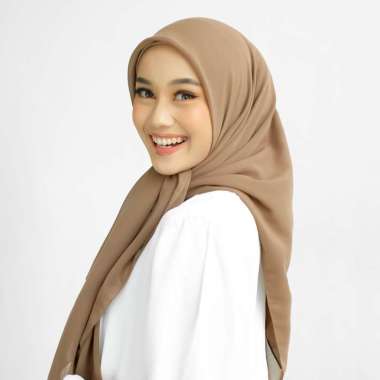 Lozy Hijab - Viona Plain Paris (Hijab Segiempat Paris Premium) Brownie