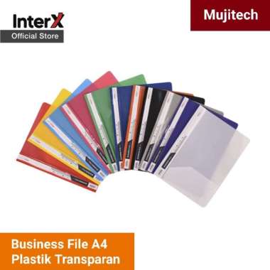 BUSINESS FILE A4 MAP PLASTIK TRANSPARAN JEPITAN DOKUMEN BISNIS INTERX Hitam
