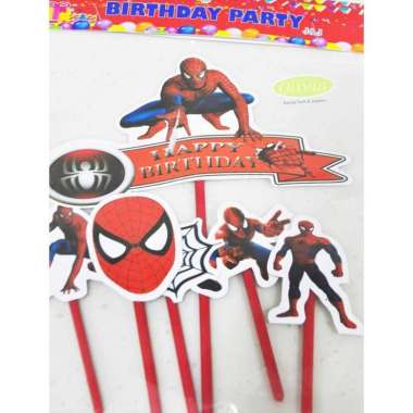 Cake Topper Happy Birthday Karakter Murah Spiderman