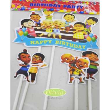 Cake Topper Happy Birthday Karakter Murah Upin Ipin