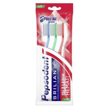 Pepsodent Brilian Sikat Gigi Soft isi 3