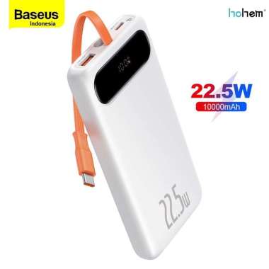 BASEUS Powerbank Block Digital Display 10000mAh 22.5W 20W 3A 5A Super Fast Charging Type C Power Ban