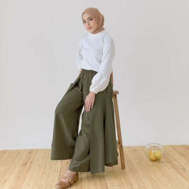 Lozy Hijab - Meelva Pants (Celana Kulot Linen) Army