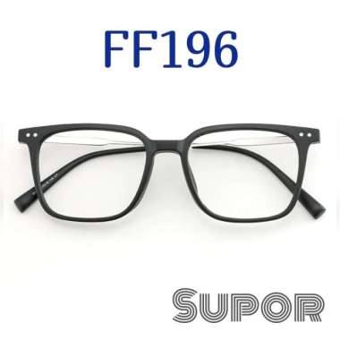 FF196 Full Frame kacamata Titanium Acetate Pria Klasik Bold Minus Prog