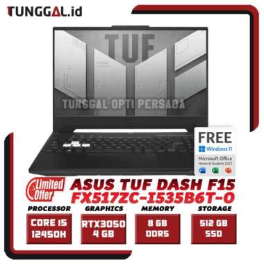 ASUS TUF DASH F15 FX517ZC i5 12450H RTX 3050 15,6" 144Hz 512GB W11+OHS