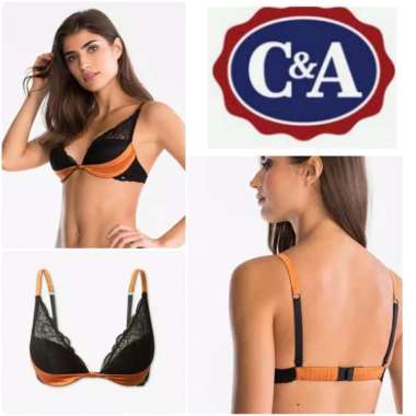 Bra C&A Black Renda Orange 34E