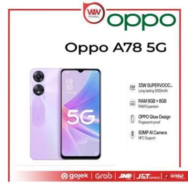 Hp Oppo A78 5G Ram 8GB Internal 128GB Garansi Resmi Ungu Berkilau