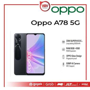 Hp Oppo A78 5G Ram 8GB Internal 128GB Garansi Resmi Hitam Berkilau