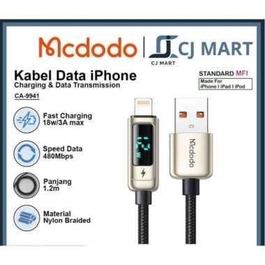 Kabel Data iPhone USB Lightning Digital Display FAST Charging MCDODO