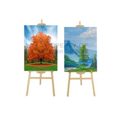 Standing Frame Kayu Tripod Frame Easel Kayu Jati Stand Bingkai Foto Multicolor