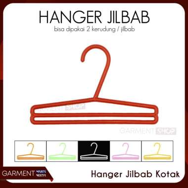 Hanger Jilbab Kotak / Gantungan Kerudung Syal Dasi (Plastik Tebal) HIJAU